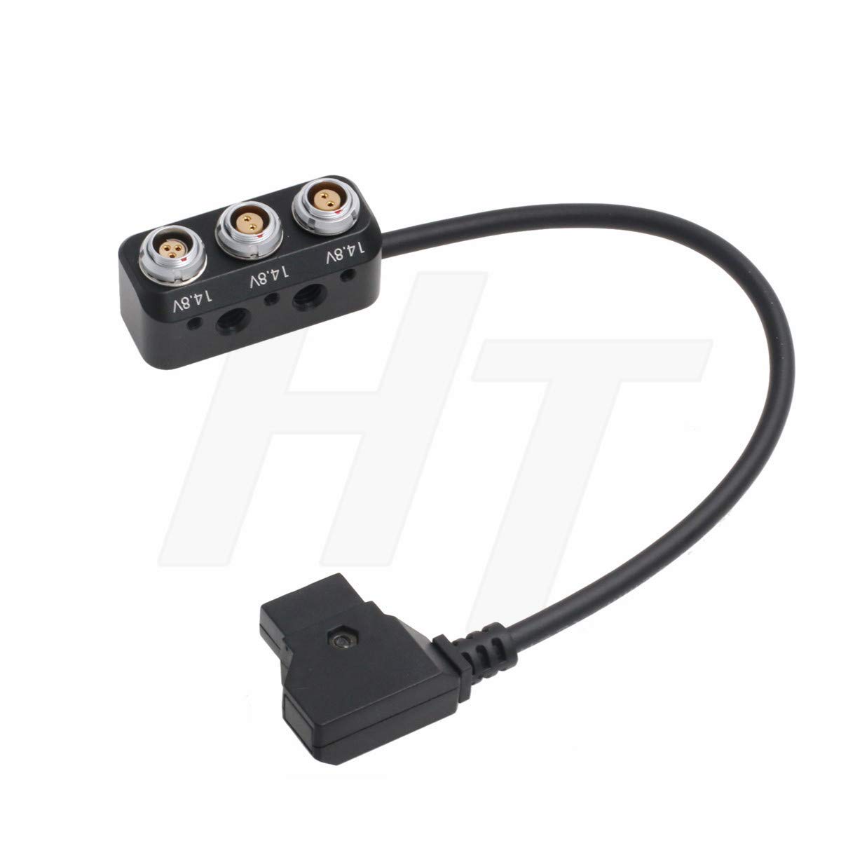 HangTon D-tap Male to 2 x 0B 2-pin 1 x Fischer RS 3 Pin Female Power Splitter Cable Box