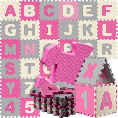 SPIELWERK 86-teilige Puzzlematte Baby Pink