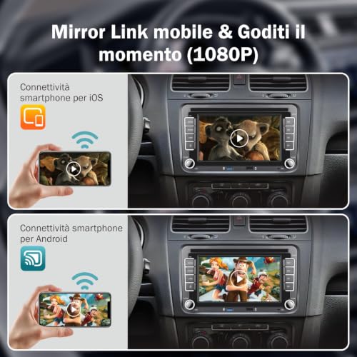 [Plug & Play Without Modifications] Professional Car Radio Specialized VW 7 Inch IPS Linux Wireless Carplay & Android Car for Golf 5 6 Passat Jetta Caddy Polo CC Tiguan EOS Touran T5