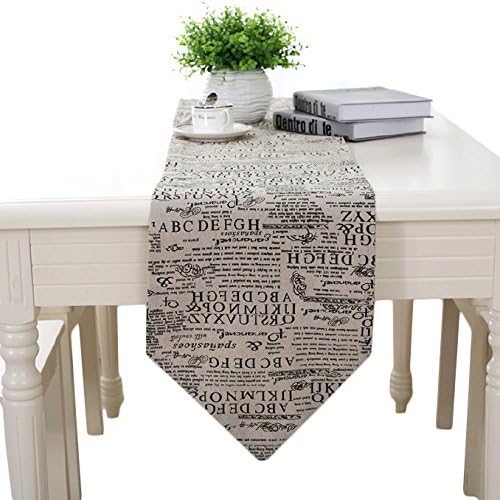 Concise Table Runner Grey Pattern 79x13