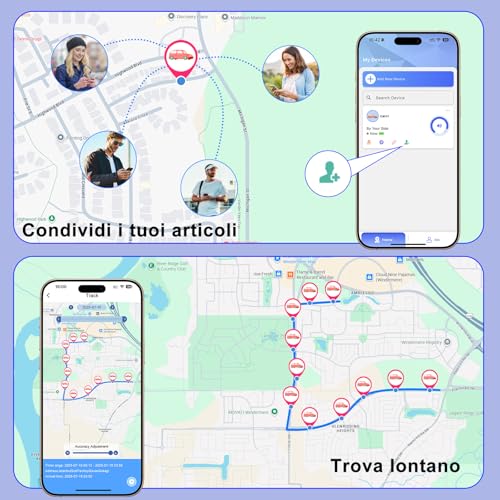 GPS Tracker per Auto, GPS Auto Localizzatore Compatibile con iOS e Android, Tracciamento Globale in Tempo Reale, Localizzatore Gps Senza SIM, per Bambini, Auto, Animali Domestici, IPX6 Impermeabile