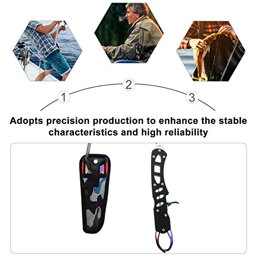 BESPORTBLE Angelzange Angelfisch Greifer Hakenentferner Split Ring Flechtschnurschneider mit Scheide Und Lanyard… – Bild 4