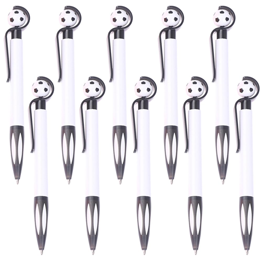 JKJF 10 PCS Soccer Shaped Rollerball Pens - Black Ink, 1.0mm Ballpoint, Retractable, Ambidextrous, Perfect for School, Office, Gifts