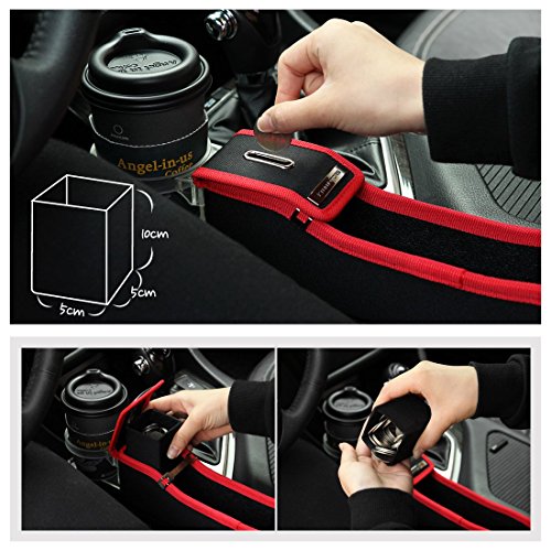 KMMOTORS Coin Side Pocket, Console Side Pocket, Car Organizer Red Passenger - Thumbnail 4