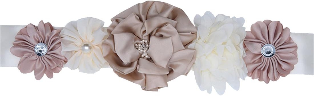 Handmade Flower Sash Belt for Maternity Pregnancy Baby Shower Wedding Party