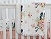 Sahaler Baby Crib Bedding Set for Boy Girls, Nursery Fitted Sheets Baby Minky Blanket Crib Kids Protective Pad Sets(Feather Floral 3pc Set)