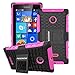 PASONOMI Lumia 435 Case, Heavy Duty Hybrid Armor Case Cover with Soft Inner Skin and Kickstand for Microsoft Nokia Lumia 435 (Armor Series Hot Pink)