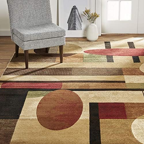Home Dynamix Tribeca Jasmine Modern Area Rug Abstract Browngreen 67"X910"