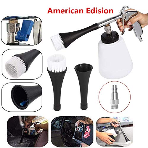 bopopo High Pressure Cleaning Tool Car Interior Care Tool Washing Gun Air Pulse Equipment,1L Cleaning Bottle and Nozzle Sprayer (US Edition-Applicable Hose Size:3/8")