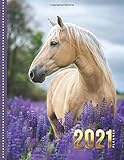 2021 Planner: Tan Horse and Purple Flowers / Daily