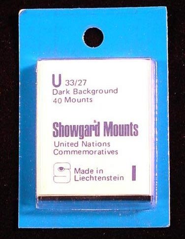 Showgard Pre-Cut Black Stamp Mounts Size U33/27
