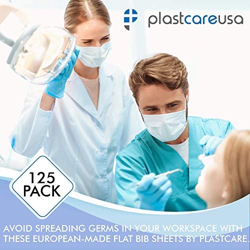 Disposable Dental Bibs 13"x18" (125 Pack) 3 Ply Waterproof Tattoo Bib