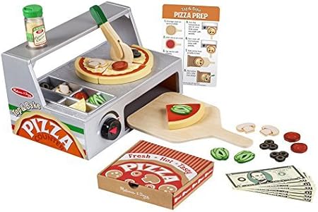 Amazon Melissa Doug ままごと ピザ カウンター セット 3歳から おもちゃ メリッサ ダグ ままごとセット 木製 並行輸入品 セット おもちゃ