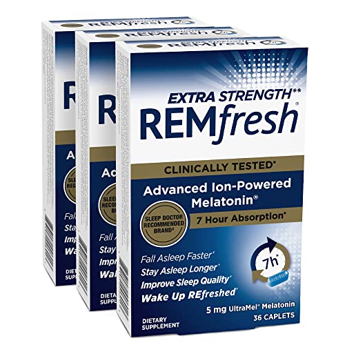REMfresh Extra Strength 5mg Melatonin Sleep Aid Supplement (108 Caplets