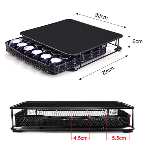 Dailyart Kapselhalter, kompatibel mit 72 nespresso Kapseln oder 36 Dolce Gusto Kapseln, Metall Kaffeepadhalter 6 Reihen… – Bild 5