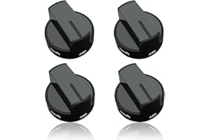 Reyhoar (4 Pack) W10339442 Gas Range Knob Black Replacement Part for Whirlpool Range/Stove/Oven- Replaces WPW10339442, PS3507188