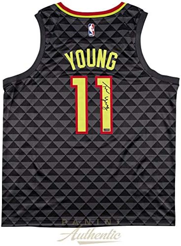TRAE YOUNG Autographed Atlanta Hawks Swingman Black Jersey PANINI