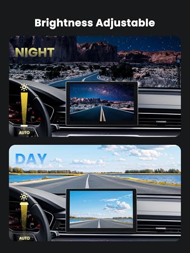 9" Wireless Apple Carplay Screen for Car, Portable Car Play Screen for Car & Android Auto, 4K Dash Cam, 1080p Backup Camera, GPS Navigation, Car Audio Receivers Mirror Link, Bluetooth, FM, Siri