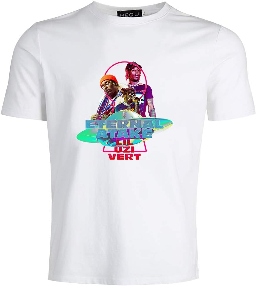 Yingzhi Lil Uzi Vert New Album Eternal Atake Printed Short Sleeve T-Shirt-White Latest Casual Sports Round Neck Short Sleeve T-Shirt boys Top