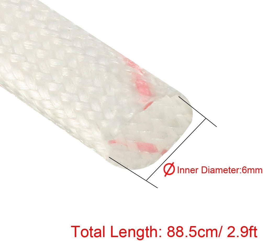 sourcing map 10pcs Fiberglass Heat Shield Sleeve 6mm(1/4-inch) ID x 2.9ft Adjustable PVC Silicone Fiberglass Sleeve Pipe - Image 3