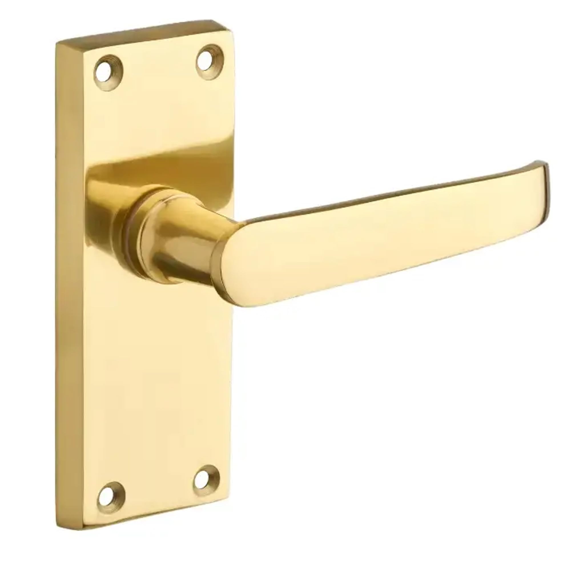 Designer Levers - Victorian Straight Lever Door Handles - Polished Brass - 1 Pair - Latch Door Handle - Interior Use - Short Latch