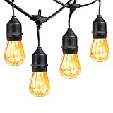 MZD8391 [Heavy Duty 48FT Commercial Grade Waterproof Outdoor Globe String Light, 18 Hanging Socket, 21 Dimmable Edison Vintage Bulb, for Backyard Patio, Garden