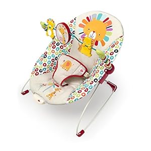 Bright Starts Playful Pinwheels Portable Baby Bouncer with Vibrating Infant Seat and-Toy Bar, 19.8×13.1×3.4 Inch, Age 0…
