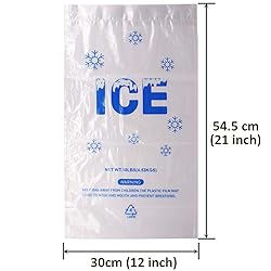 Belinlen 100 PACK 10 lb. Heavy-Duty Ice Bags - 12 x