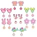Elesa Miracle 7pc Kids Little Girl Clip-on Earrings Value Set Party Favor Birthday Gift Pretend Play Princess Jewelry Set in Box