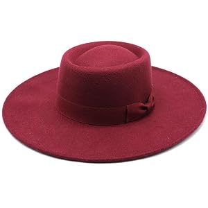 Elegant Round Top Fedora with Bow Wide Brim Jazz Hat for Men & Women Felt Cloche