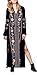 R.Vivimos® Women Cotton 3/4 Sleeve V Neck Side Split Long Dresses + Lining 2 Piece