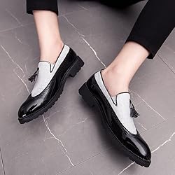 HuitJours Mens Loafer Two Tone Colors Slips on