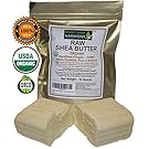 Real Certified ORGANIC RAW SHEA BUTTER, PREMIUM Unrefined African IVORY Tan/White Color; 16.0 oz [Two 8 oz Bars] in Gold UV Protective Bag. Best Natural Moisturizer; Great for DIY Body Butters, etc.