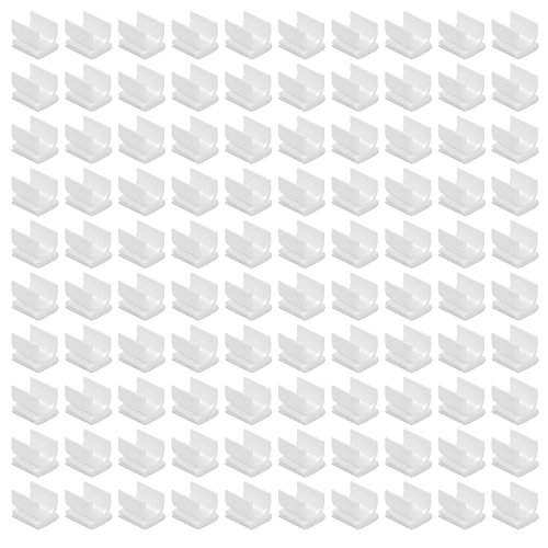 D-Worthy 100pcs White Color Pen Holder Clip Adhesive for Sticking on White Board Desk Car Bulletin Board