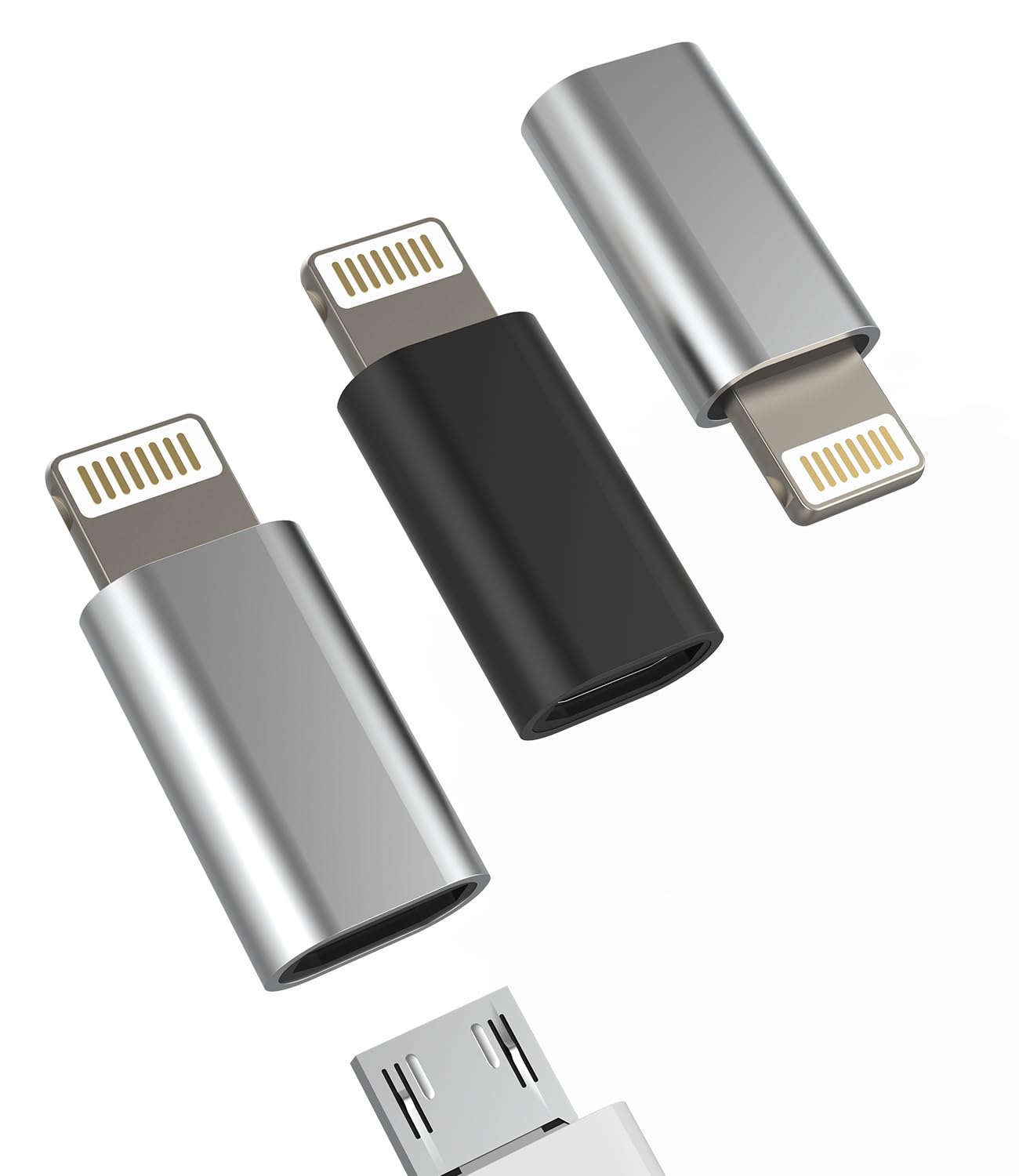 Lightning Male to Micro USB Female Adapter(3pack)Android Charging Port Cable Compatible with Apple iPhone 14 13 12 11 Pro Max Se X 6 7 8 Plus Ipad Air Converter Charge Cord Connector Charger Data Sync