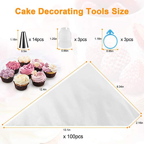 Piping Bags 100PCS, Firstake 12 Inch Premium Pastry Bags and Tips Sets, Disposable Piping Bags