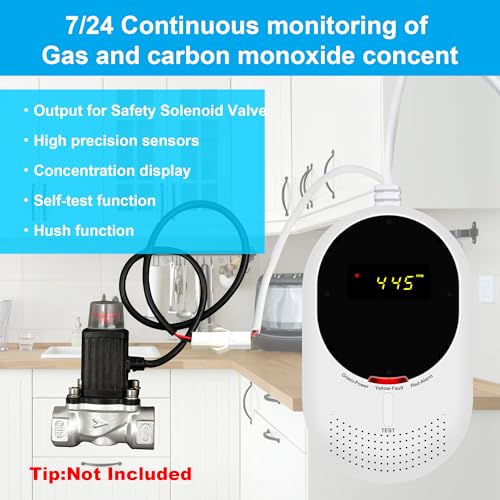 Scondaor Wi-Fi Gas and Carbon Monoxide Detector with LCD Display – Monitoring via Smart Life App, EN 50291 and EN 50194 Certified, Detects Fuel Gases (Methane and LPG) and CO, 1 Piece