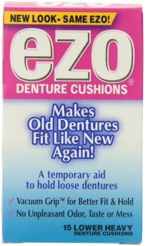 Ezo Denture Cushions, Lower Heavy, 15 Cushions (Pack of 6) by Ezo