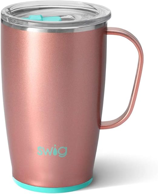 Swig Life 18oz Triple Insulated Travel Mug With Handle And Lid Dishwasher Safe Double Wall And Vacuum Sealed Stainless Steel Coffee Mug In Rose Gold Print Multiple Patterns Available Amazon Ca Home