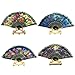 Spanish Floral Folding Hand Fan Flowers Pattern Lace Handheld Fans Size 9