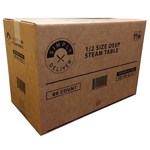 Simply Deliver Aluminum Steam Table Pan, Half-Size, Deep, 45 Gauge, 80-Count