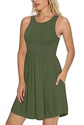 LONGYUAN Women's Work Sleeveless Tank Dresses