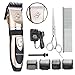 Behomy Pet Grooming Clipper Kit, Low Noise Rechargeable Cordless Electric Pet Dogs and Cats Clippers Grooming Set with 4 Guide Combs, Dogs and Cats Hair Trimmer (Gold+Black)