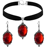LKingel Gothic Witch Halloween Jewelry Set for Women Halloween Cameo Jewelry Set Black Velvet Emo Jewelry Punk Dark Emo Witch Accessories Halloween Costume Accessories