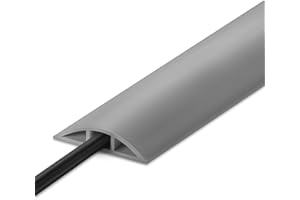 LZEOY 10FT Floor Cord Cover, Grey Cord Hider Floor, Durable Cord Covers for Wires on Floor, Cable Floor Cover Power Cord Cover, Floor Cord Protector Hide Cords on Floor Cord Cavity: 0.47" W x 0.24" H