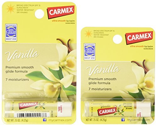 Carmex Vanilla Spf15 Moisturizing Lip Balm - 0.15 Oz (Pack of 12)