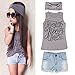 FEITONG 1Set Kid Baby Girls Vest Top Clothes + Jeans Pants Shorts+Scarf Suit Outfit (Age 5-6Y)