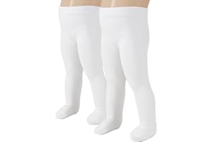 CALZITALY 2 Pairs - Baby Girl Plain Microfibre Semi Opaque Pantyhose | Newborn Pantyhose | 40 Den | 3 To 24 Months