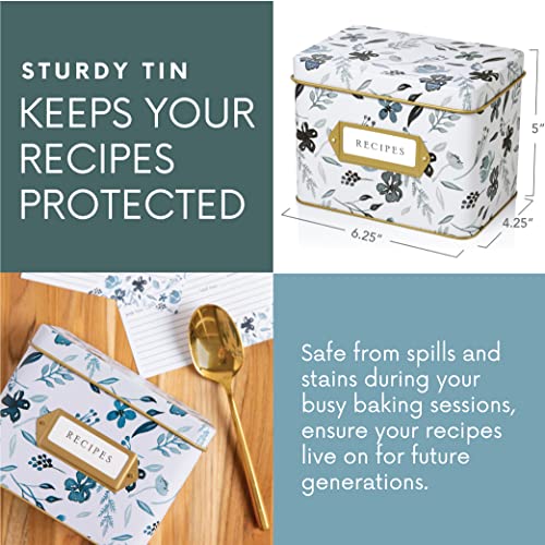 Jot & Mark Recipe Card Complete Gift Box Decorative Tin Box, Recipe