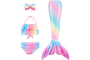 Danvren Girls Mermaid Costume Princess Dress Up Mermaid Gift for Girls 3-12 Year Old